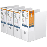 QuickFit Heavy Duty File Binder - Quickload D Ring - 5" - White - 4 Pack-3 Ring Binder