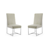 Manhattan Comfort Element 19.68" Modern Velvet Upholstered Dining Chair - Champagne - Set of 2-Modern Dining Chair Perfect for Dining and Accent Living Room Use. Set of 2
