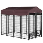 PawHut Outdoor Dog Kennel - 8' x 4' x 6' - Red-12 solid wire sheets and metal frame enhance stability and ensure a daily use 