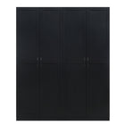 Manhattan Comfort Hopkins 59.22" 2-Piece Modern 11-Shelf Storage Closet - Black-Modern Free Standing 2-Piece Set of 1 Sectional Wardrobe Closet with 4 Large Shelves and 1 Sectional Wardrobe Closet with 7 Compartments for Bedroom and Storage Use