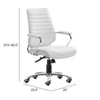Zuo Enterprise Low Back Office Chair - White-7