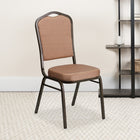 Flash Furniture HERCULES Series Crown Back Stacking Banquet Chairs with Gold Diamond Patterned Fabric & Gold Vein Frame - 4 Pack-CA117 Fire Retardant Foam
