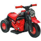 Qaba 3 Wheels 6V Kids Electric Motorcycle with LED Headlight - Black-Allows forward and backward movement for varied driving experiences 