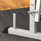 Soozier Adjustable Weight Bench with Squat Rack - Grey-Posts on the frame for 1" (2.5 cm) barbell plate storage to keep weights organized