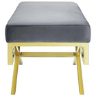 Modway Rove Velvet Performance Velvet Bench - Gold/Grey-Gold Stainless Steel Base