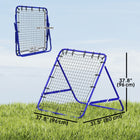 HOMCOM Rebounder Net Football Training Aid Kickback Target Play - Blue-Adjustable angles cater to diverse training goals 