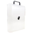 JAM Paper Plastic Vertical Portfolio File Carry Case with Handles - 9.25 x 12 x 2 - Clear with Black Buckle-Size: 9 1/4" x 12" x 2 1/2"