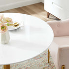 Modway Verne 40" Dining Table - Gold White-White Coating