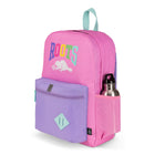 Roots Recycled Backpack  - 22.5L - Colour Block Logo - Pink Purple-Lightweight Comfort: Padded back panel and adjustable shoulder straps provide lasting comfort, with reflective accents for added visibility in low-light conditions