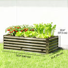 Outsunny Galvanized Raised Garden Bed - Light Wood Effect-Powder-coated finish offers enhanced rust resistance for outdoor use  
