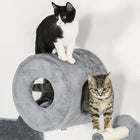 PawHut 4-Piece Cat Wall Shelves with Condo - Grey-Free from the disturbance of other pets 