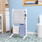 HOMCOM 8-Bar Electric Towel Warmer with Built-in Timer Led Indicators - White-8-bar design distributes heat evenly