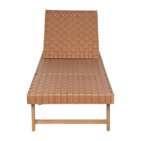 Zuo Breath Chaise Lounge - Brown-Weather resistant solid acacia wood frame with synthetic rattan weave