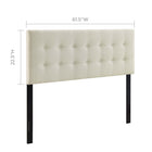 Modway Emily Upholstered Fabric Queen Headboard - Ivory-Fits queen size beds