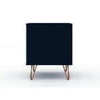 Manhattan Comfort Rockefeller 20.08" Mid-Century Modern 2-Drawer Nightstand 2-Piece Set - Tatiana Midnight Blue-30 Day Limited Manufacturer's Warranty
