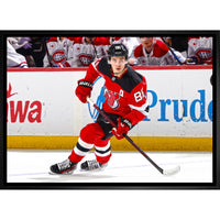 Jack Hughes New Jersey Devils - Framed Canvas - 31" x 22"-Premium canvas print with gallery-wrapped edges