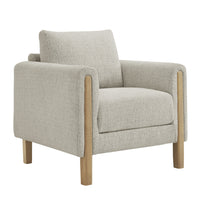 Modway Hawken Boucle Fabric Accent Armchair - Parchment Beech-Living Room Accent Chair