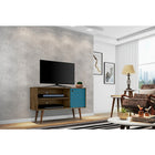Manhattan Comfort Liberty 42.52" TV Stand, Rustic Brown/Aqua (212BMC93)-Upon Assembly, Measures: 42.52 in. Length, 25.8 in. Height, 14.17 in Depth.
