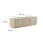 Modway Hollis 59" Travertine TV Stand - Travertine-Travertine Laminate