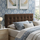 Modway Lily Stain-Resistant Performance Velvet King Size Headboard - Chocolate Brown-Biscuit Tufted Design