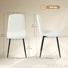 HOMCOM Dining Chairs with Metal Legs - Cream White - Set of 4-Protective foot pads prevent scratching on floors