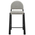 Modway Hayley Upholstered Fabric Counter Stool - Black Camel-Fully Assembled