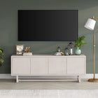 Hudson&Canal Cutler TV Stand for TV's up to 75" - Alder White-Constructed of sturdy MDF materials in an alder white finish