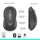 Logitech Signature M650L Wireless Mouse - Graphite-24 month battery life: Work for up to 2 years on the single AA battery that comes with your multi-device mouse