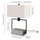 Hudson&Canal Holden 22.75" Tall Table Lamp with Fabric Shade - Concrete/Blackened Bronze/White-Clean with a soft, dry cloth and no harsh chemicals or abrasive cleaning materials