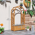 Outsunny Wooden Raised Garden Bed with Arch Trellis-Safe paint coating increases water resistance and durability
