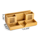 Officemate Bamboo Desk Organizer - Natural Wood Grain-Helps keep your desk clutter-free and makes it easy to find items
