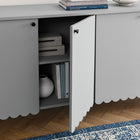 Modway Emmeline 66" 4-Door Scalloped Sideboard Cabinet - Light Grey-Scalloped Bottom Edge