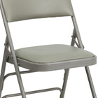 Flash Furniture HERCULES Series Curved Triple Braced & Double-Hinged Vinyl Metal Folding Chair - Grey-Double-Hinged