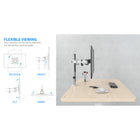 ShoppingAll Dual Monitor Mount Stand with Adjustable Arm for 13"-32" Monitors - White-6