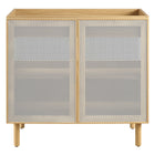 Modway Calla 36" Perforated Metal Bathroom Vanity Cabinet - Oak-Sink Basin Not Included