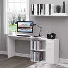 HOMCOM 46" L-Shaped Desk with Drawer - White-Can be rotated freely in 180 degrees, multiple shape to meet different needs 