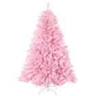 HOMCOM 5' Artificial Christmas Tree with Auto Open - Wide Shape - Pink-5ft tall tree with a wide shape for a natural and healthy appearance 