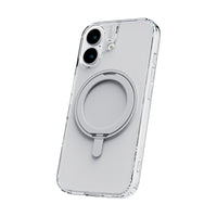 TUFF8 Glide360 Mag Case for iPhone 17 - Clear-360° Rotating Stand: Built-in stand that rotates to multiple angles for hands-free phone use