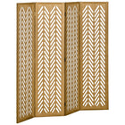 HOMCOM 4 Panel Wood Freestanding Room Divider for Home Office - Light Brown-Four panel design, great for creating a personal space or dividing up large rooms 
