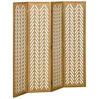 HOMCOM 4 Panel Wood Freestanding Room Divider for Home Office - Light Brown-Four panel design, great for creating a personal space or dividing up large rooms 
