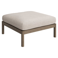Modway Eleni Square Outdoor Teak Wood Ottoman - Weathered Grey Pebble-Square Ottoman