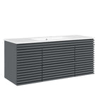 Modway Render 48" Wall-Mount Bathroom Vanity - Grey/White-Mid-Century Modern Vanity