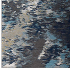 Modway Entourage Foliage Contemporary Modern Abstract Area Rug - 8 ft W x 10 ft L - Blue Tan Grey-Stain Resistant / Easy to Clean