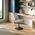 Modway Lippa Swivel Dining Upholstered Side Chair - Black Light Grey-360º Swivel Capability