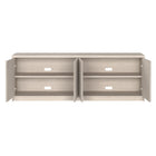 Hudson&Canal Renad TV Stand for TV's up to 78" - Alder White-Clean with a soft, dry cloth and no harsh chemicals or abrasive cleaning materials