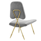 Modway Ponder Performance Velvet Lounge Chair - Grey-Mid-Century Toothpick Legs