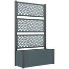 Outsunny Wicker Outdoor Planter with Trellis - Dark Grey-Outdoor planter with trellis supports climbing plants effectively