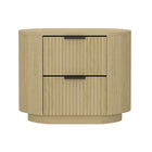 Manhattan Comfort Olivia 26.5" Modern Nightstand - Natural Oak/Black-Modern Nightstand for Bedroom and Living Room Use