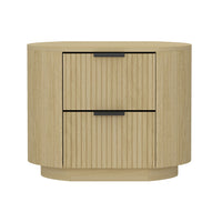 Manhattan Comfort Olivia 26.5" Modern Nightstand - Natural Oak/Black-Modern Nightstand for Bedroom and Living Room Use