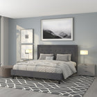 Flash Furniture Roxbury King Size Tufted Upholstered Platform Bed - Dark Grey Fabric-Platform Bed